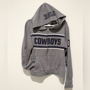 Dallas Cowboys NFL PINK Victoria's Secret Woman's Zip Up Hooded Sweater Large